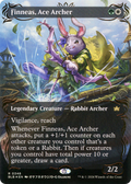 Finneas, Ace Archer (Borderless) (Raised Foil) (BLB-348) - Bloomburrow: (Showcase) Foil