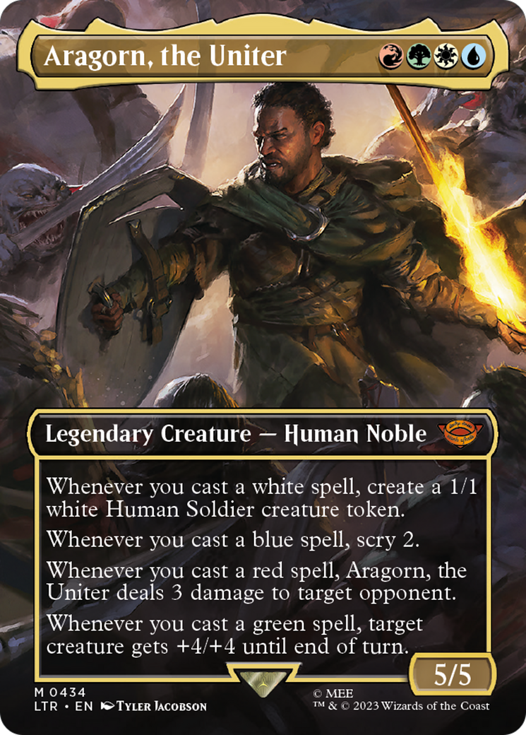 Aragorn, the Uniter (Borderless) (LTR-434) - The Lord of the Rings: Tales of Middle-earth Foil