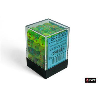 Chessex 36 D6 Gemini Plasma Green-Teal/Orange