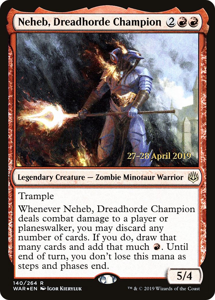 Neheb, Dreadhorde Champion (PRE-140S) - War of the Spark Promos Foil