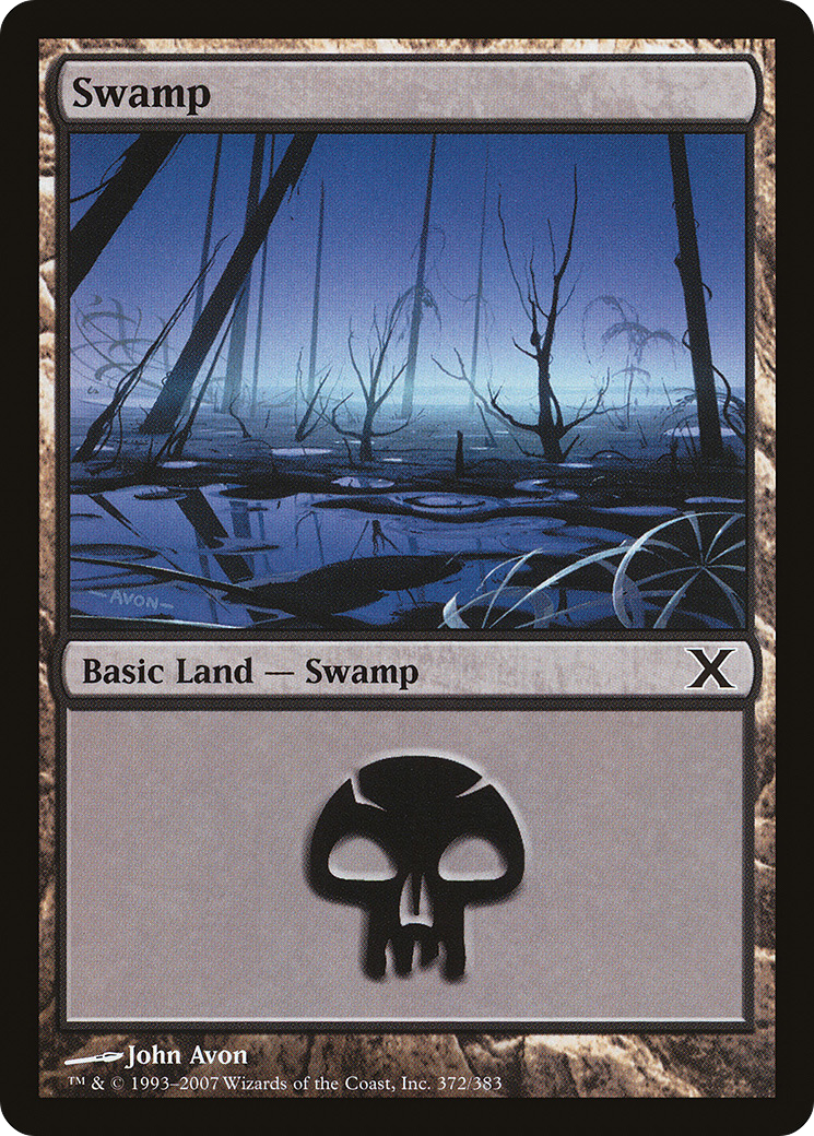 Swamp (372) (10E-372) - Tenth Edition Foil