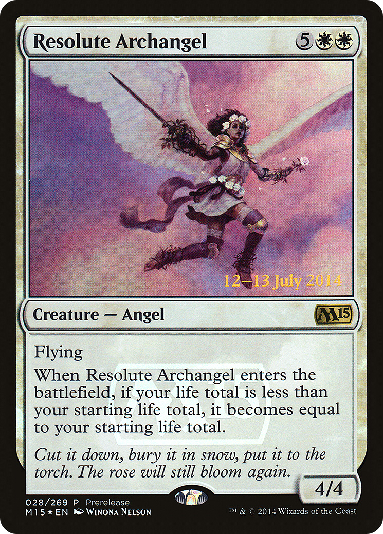 Resolute Archangel (PRE-028) - Magic 2015 Promos Foil