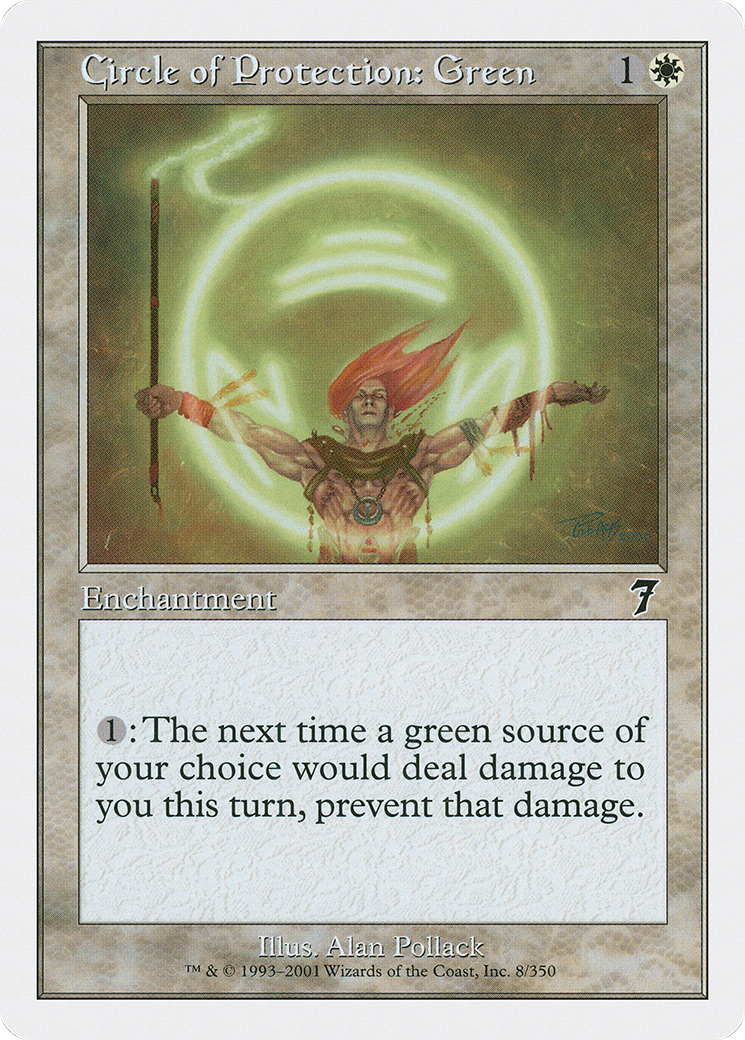 Circle of Protection: Green (7ED-008) - 7th Edition Foil