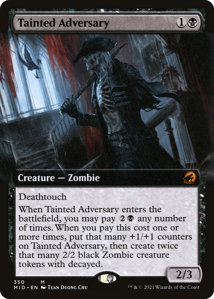 Tainted Adversary (Extended Art) (MID-350) - Innistrad: Midnight Hunt: (Extended Art) Foil
