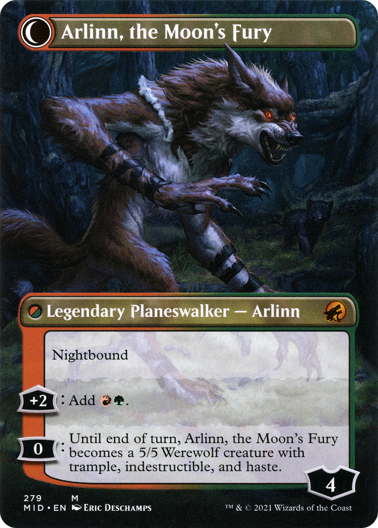 Arlinn, the Pack's Hope (Borderless) (MID-279) - Innistrad: Midnight Hunt: (Double Faced Transform) Foil