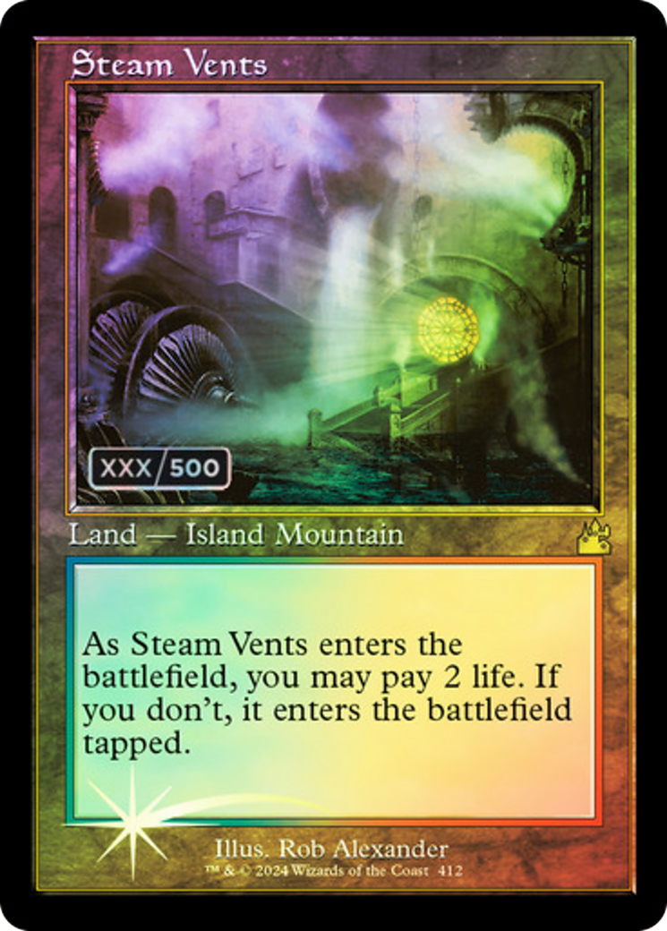 Steam Vents (Retro Frame) (Serial Numbered) (RVR-412) - Ravnica Remastered Foil