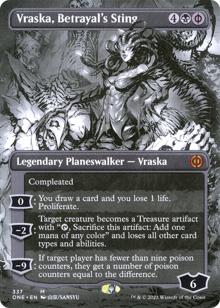 Vraska, Betrayal's Sting (Borderless) (ONE-337) - Phyrexia: All Will Be One: (Showcase)