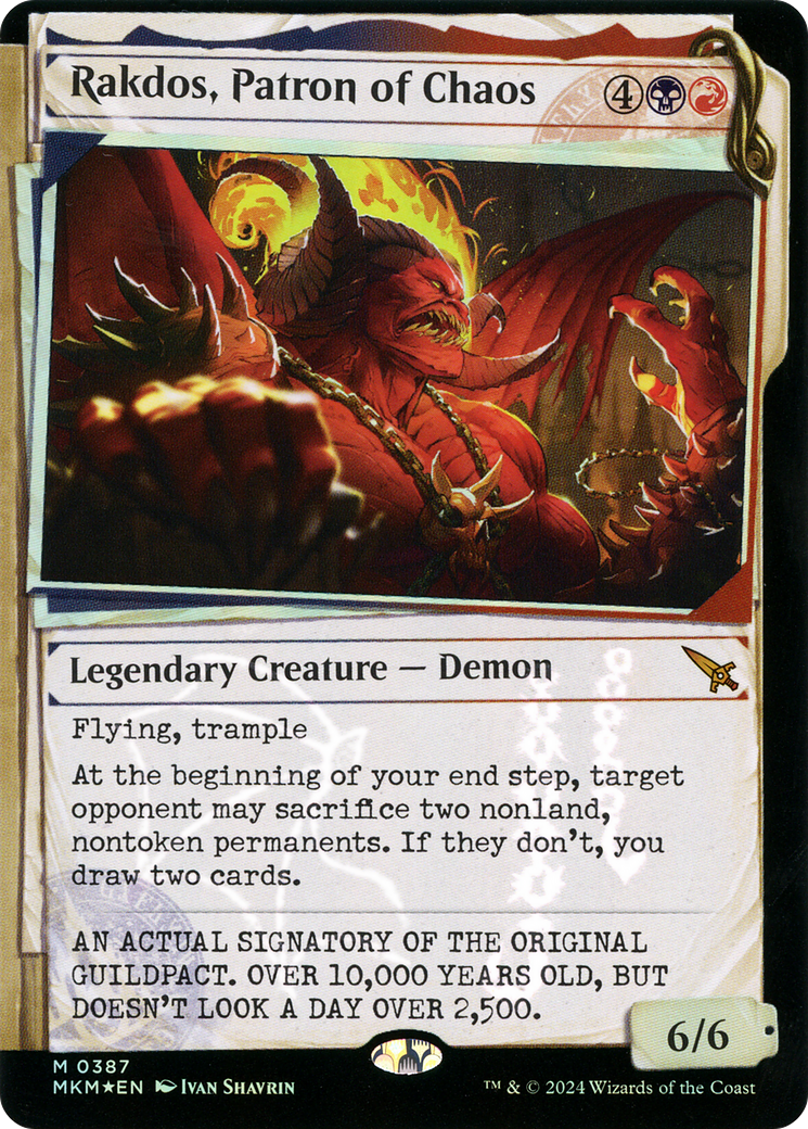 Rakdos, Patron of Chaos (Showcase) (Invisible Ink) (MKM-387) - Murders at Karlov Manor: (Showcase) Foil