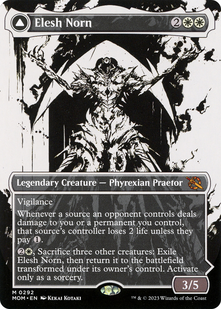 Elesh Norn (Showcase) (MOM-292) - March of the Machine: (Showcase) (Borderless) Foil