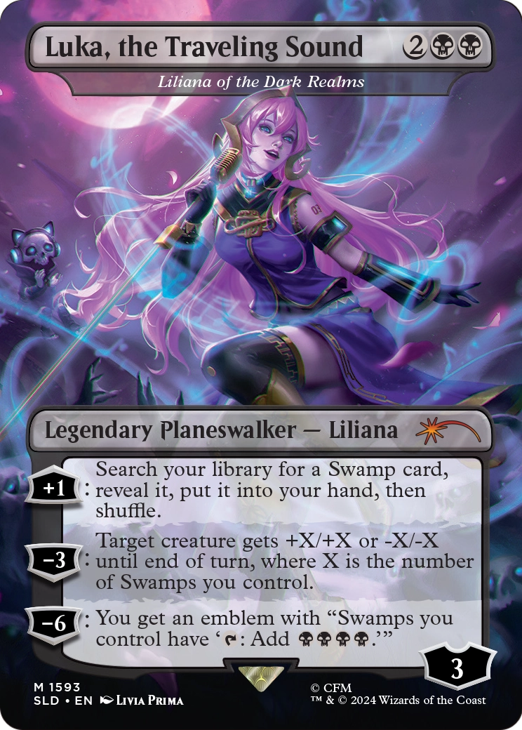 Luka, the Traveling Sound - Liliana of the Dark Realms (SLD-1593) - Secret Lair Drop / Luka, the Traveling Sound (Borderless)