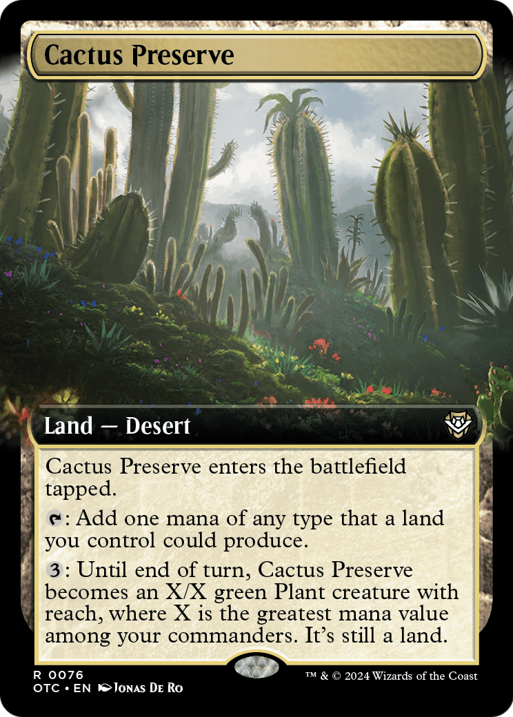 Cactus Preserve (Extended Art) (OTC-076) - Outlaws of Thunder Junction Commander: (Extended Art)