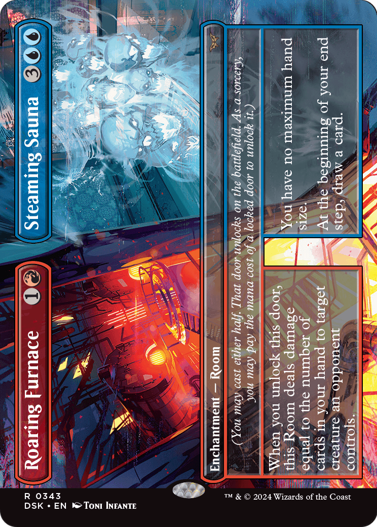 Roaring Furnace // Steaming Sauna (Borderless) (DSK-343) - Duskmourn: House of Horror Foil