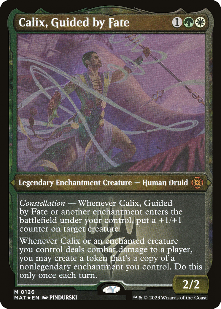 Calix, Guided by Fate (Foil Etched) (MAT-126) - March of the Machine: The Aftermath: (enchantment) Foil